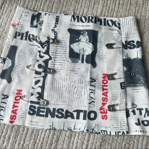 With Jean newspaper Safety Mini Skirt | Read All About It - Picture 5 of 7